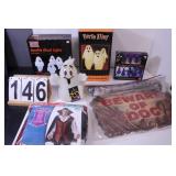 Box of Halloween Decor w/ Vampire Costume ~