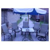 Patio Table w/ Chairs & Coors Umbrella