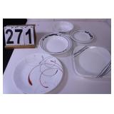Corelle Ware Plates ~ Bowl ( Splendor White/Red ~