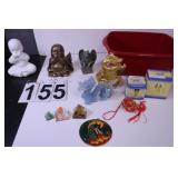 Red Tub w/ Buddah Figure ~ Dragon Figures ~