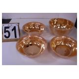 Fire King Peach Luster Laurel Leaf Bowls