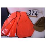 Orange Hunt Vest -  Brown Hat