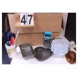 Box of Kitchen Utensils ~ Baking Pans ~ Bowls w/ -