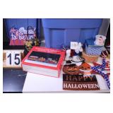 Blue Tote W/ Holiday Dexor Includes Halloween-