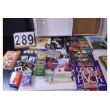 Box of Books w/ Sports Cards Books ~ Reading Cards