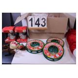Box of Christmas Decor w/ Expandable Light Reels ~
