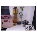 Crate W/ Wind Chimes - Bird House - Parrot-