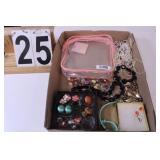 Flat of Jewelry w/ Beaded Necklaces