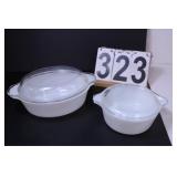1 Pyrex Covered Dish - 1 Fire King Covered Dish