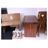 Wooden Footstool ~ Mini Wooden Chair & Bench