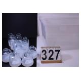 Clear Tote W/ Lid W/ 3 Tall Dipped Vases - 4 Short