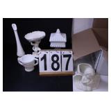Box of Ceramic Items w/ Vase ~ Candy Dish ~