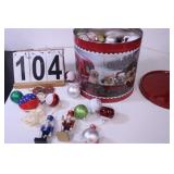 Christmas Tin w/ Christmas Ornaments