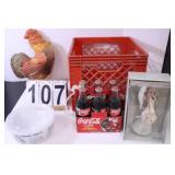 Red Crate w/ Rooster Door Stop ~