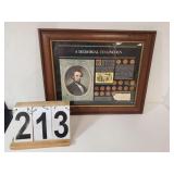 A Memorial To Lincoln Picture W/ Lincoln Cents -
