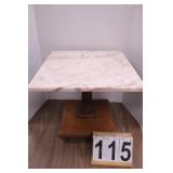 Marble Top Table 16"T X 18" X 18"