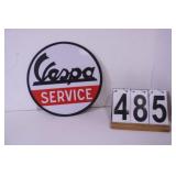 Vespa Service Sign Metal 12"