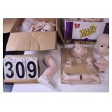 2 Boxes Porcalain Doll Parts Dated 1988