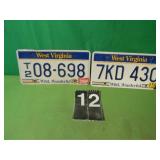 Pair of West Virginia License Plates