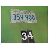 1972 Licenses Plates