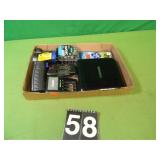 Box of Batteries and Battery Chargers