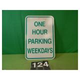 1 Hour Parking sign