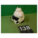 Cow Pig and Chicken Cookie Jar
