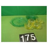 Green and Amber Depression Glass