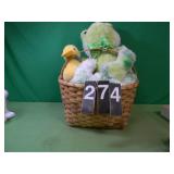 Lg Wicker Basket w/ Stffed Animals