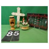 Swiss Wooden Music Box - Wooden Nut Cracker -