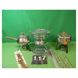 3 Fondue Pots & Forks