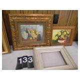 Fruit and Flower Picture with White Frame