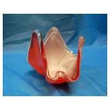 Red and orange  Decorative art glass piece