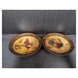 (2) 10" Rooster Decorative Plates