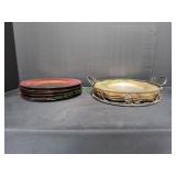 (10) 13" Glass Chargers /w Metal Holder