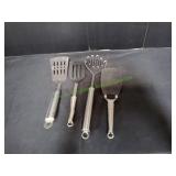Stainless Steel Smasher & Spatula & (2) Spatulas