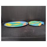 Leisure Time Large Fish Platter w/(8) 9" Plates