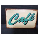 12.5"x8" Cafï¿½ Metal Sign
