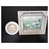 14"x12" Rooster Wall Art w/ Thermometer