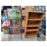4-Tier Book Shelf & Green Metal 3-Tier Shelf