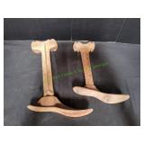 (2) Vintage Cobbler Stand Cast Iron Shoe Forms