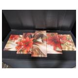 Lily Floral Canvas 5pc Wall Art