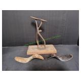 Vintage Cast Iron Cobbler Cast & Shoe Shine Rest