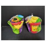 (2) Sun&Sky 7" Silly Turtle Pails Beach Toys, 6pc