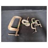(4) C-Clamps w/ Hand Thread Clamp
