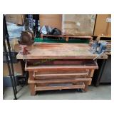 Work Bench w/ (2) Vise & Heavy Duty Grinder