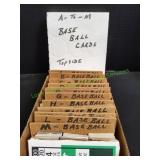 Box of Baseball Trading Cards  A to M
