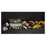 Box of Diecast Monster Trucks & More