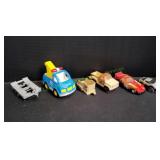 Plastic Tonka Trucks& Trailers w/ Buddy L Cars