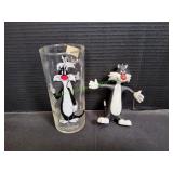 Pepsi Warner Sylvester Glass w/Sylvester Figure